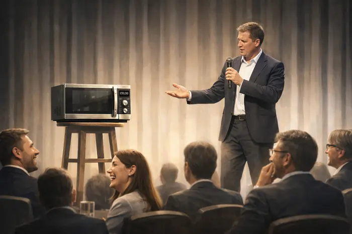 Scegliere l’evento giusto per la tua azienda non è come scegliere un forno a microonde: qui serve qualcuno che faccia ridere e pensare | Diego Parassole